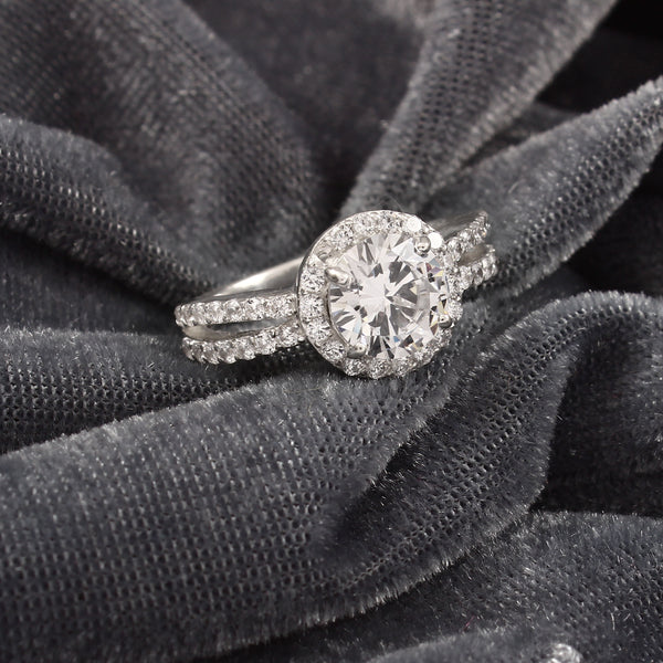 Dual Line Halo Ring