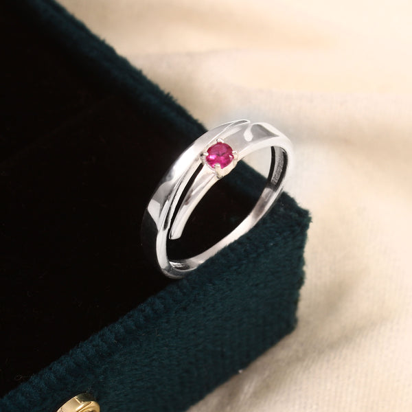 Red CZ Diamond Ring
