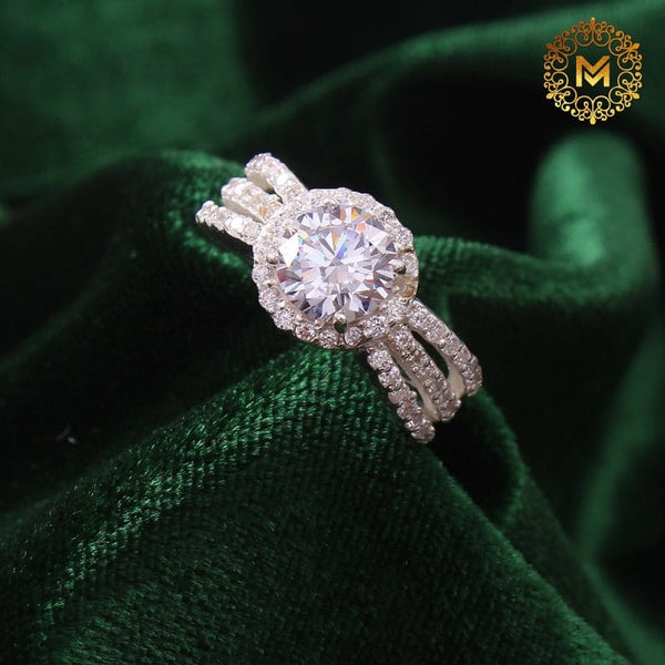 925 Sterling Silver Diamond Ring Cubic Zirconia Big Engagement Ring